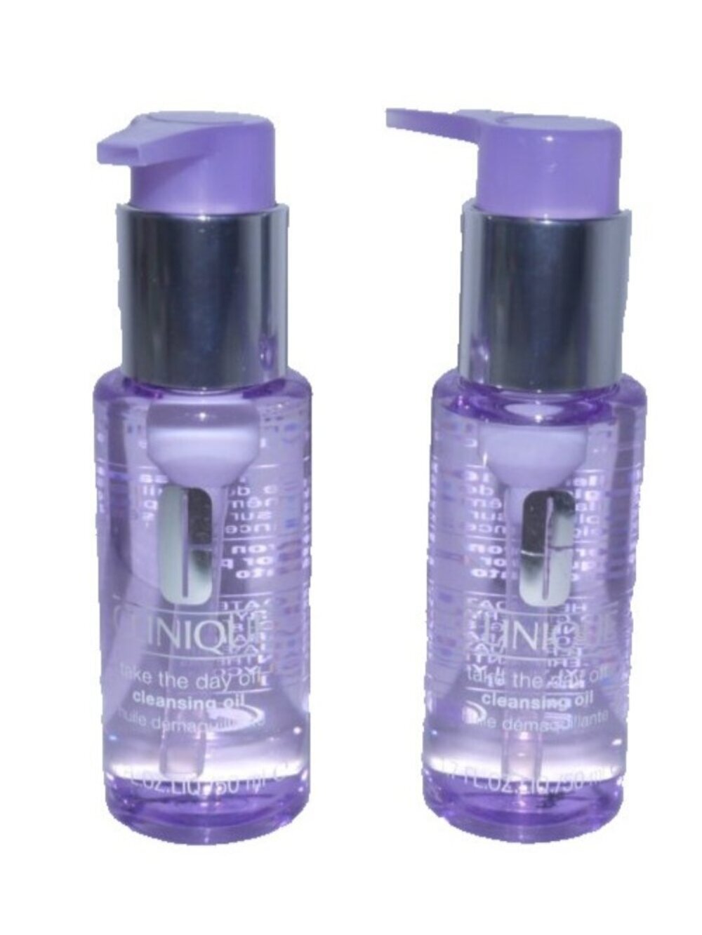 Clinique 1.7 Fl oz facial cleaning oil make up remover 2 bottles with pumps, New
